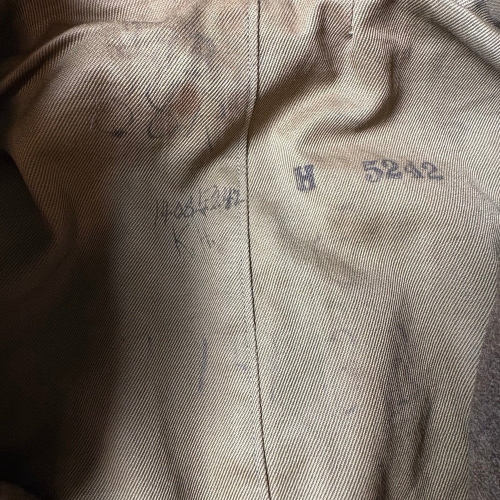 Vintage Military Wool Overcoat Double Breasted Long Trench Coat - Picture 5 of 5